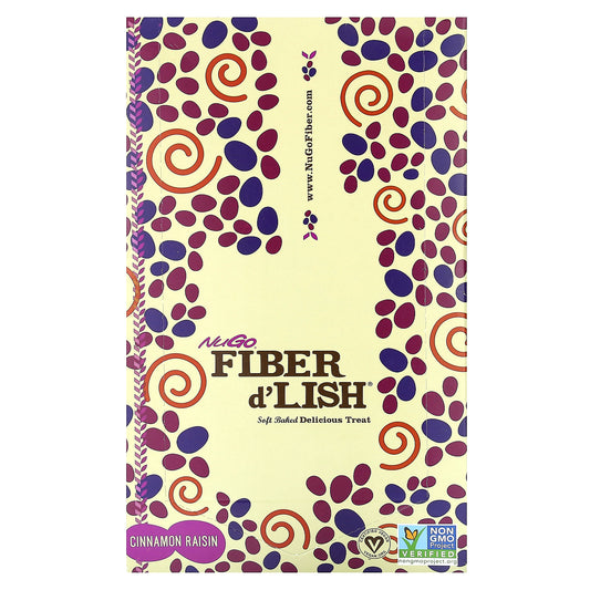 NuGo Nutrition, Fiber d'Lish, Cinnamon Raisin, 16 Bars, 1.6 oz (45 g) Each