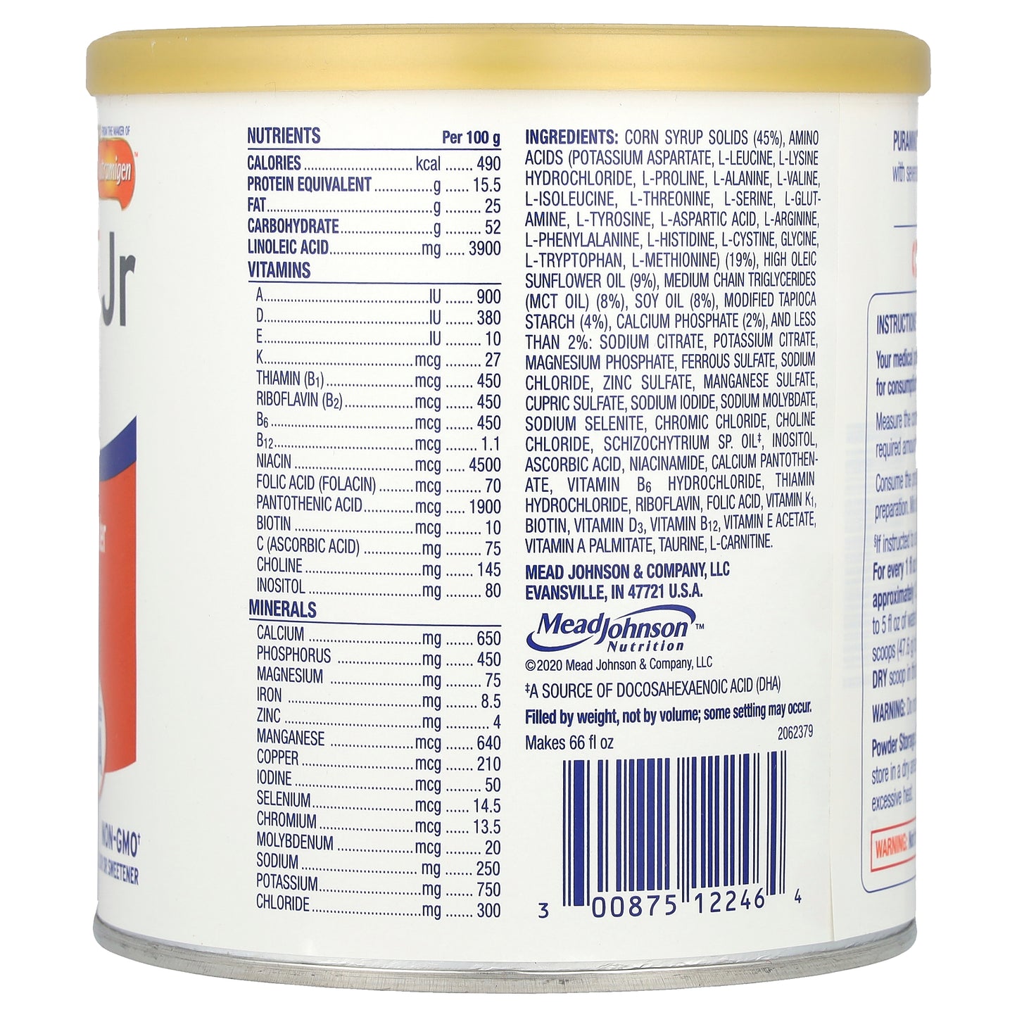 Enfamil, PurAmino™ Jr, Medical Food, Amino Acid-Based Nutrition Powder, Ages 1+, Unflavored, 14.1 oz (400 g)