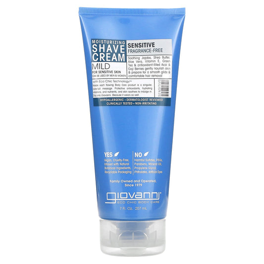 Giovanni, Moisturizing Shave Cream, Sensitive, Fragrance Free, 7 fl oz (207 ml)