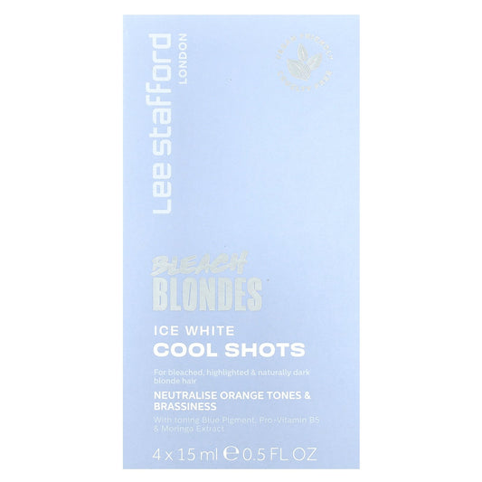 Lee Stafford, Bleach Blondes, Ice White Cool Shots, 4 Sachets, 0.5 fl oz (15 ml)