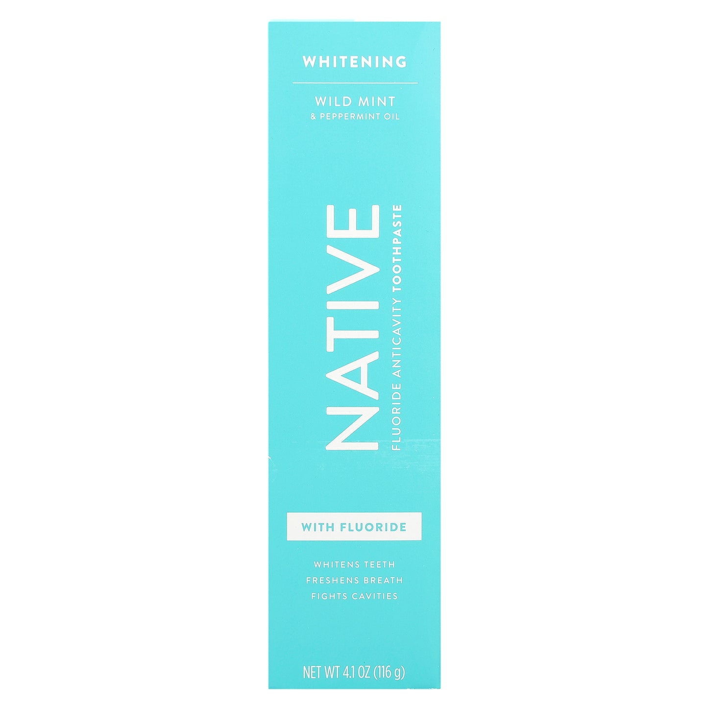 Native, Whitening Toothpaste, With Fluoride, Wild Mint & Peppermint Oil, 4.1 oz (116 g)