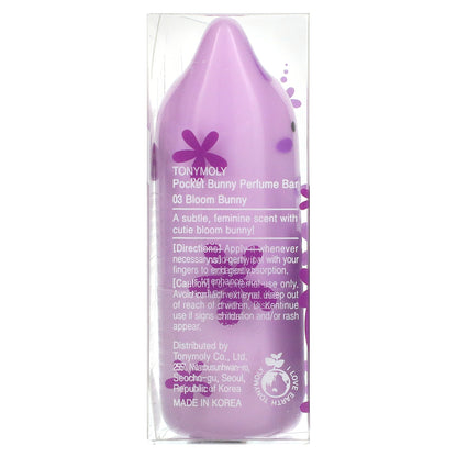TonyMoly, Pocket Bunny Perfume Bar, Bloom Bunny, 9 g