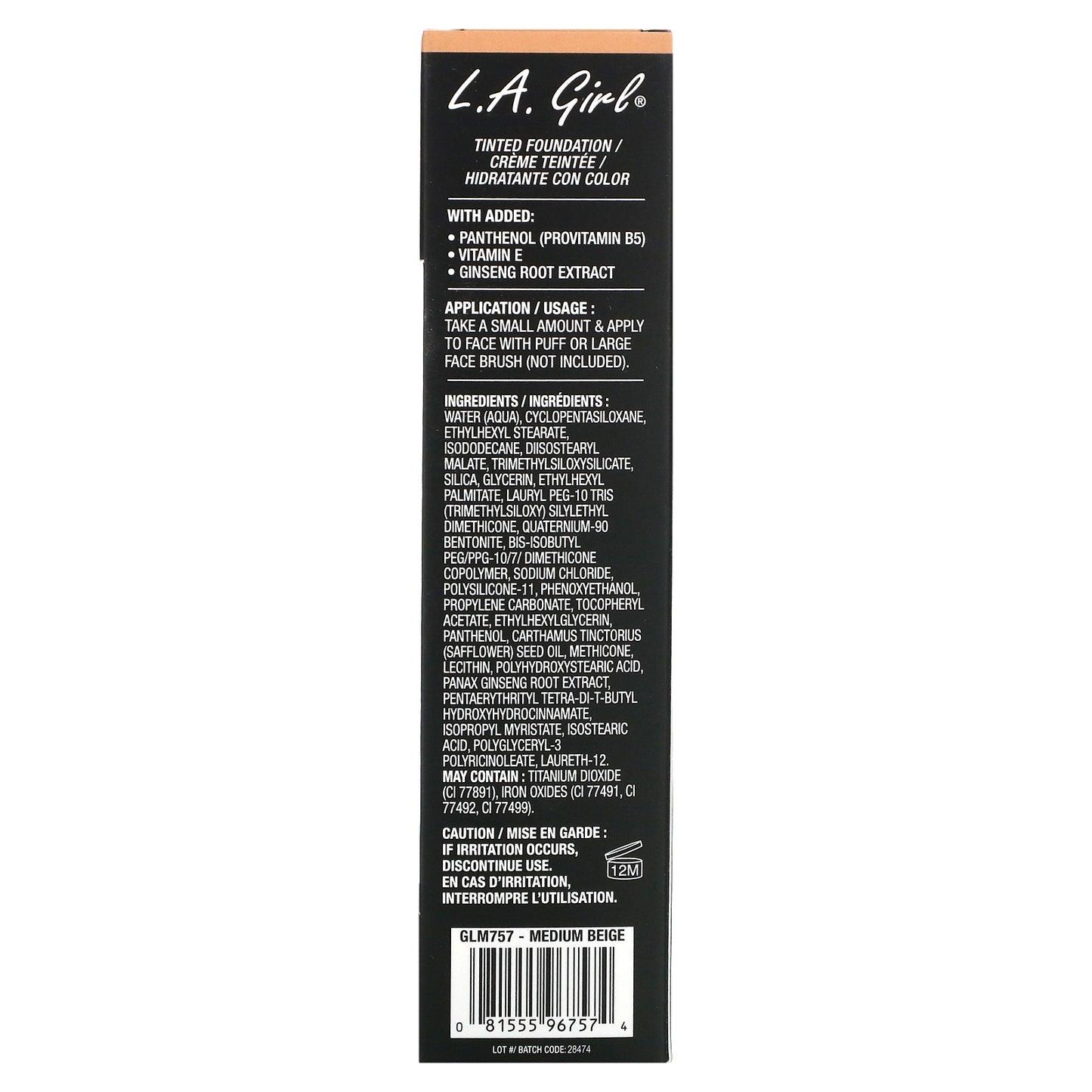 L.A. Girl, Tinted Foundation, Medium Beige, 1 fl oz (30 ml)