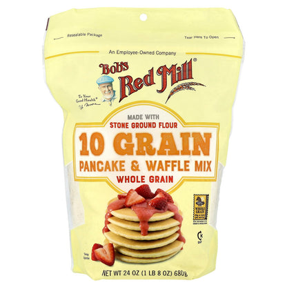 Bob's Red Mill, 10 Grain Pancake & Waffle Mix, Whole Grain, 24 oz (680 g)