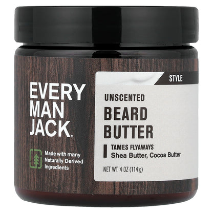 Every Man Jack, Beard Butter, Unscented, 4 oz (114 g)