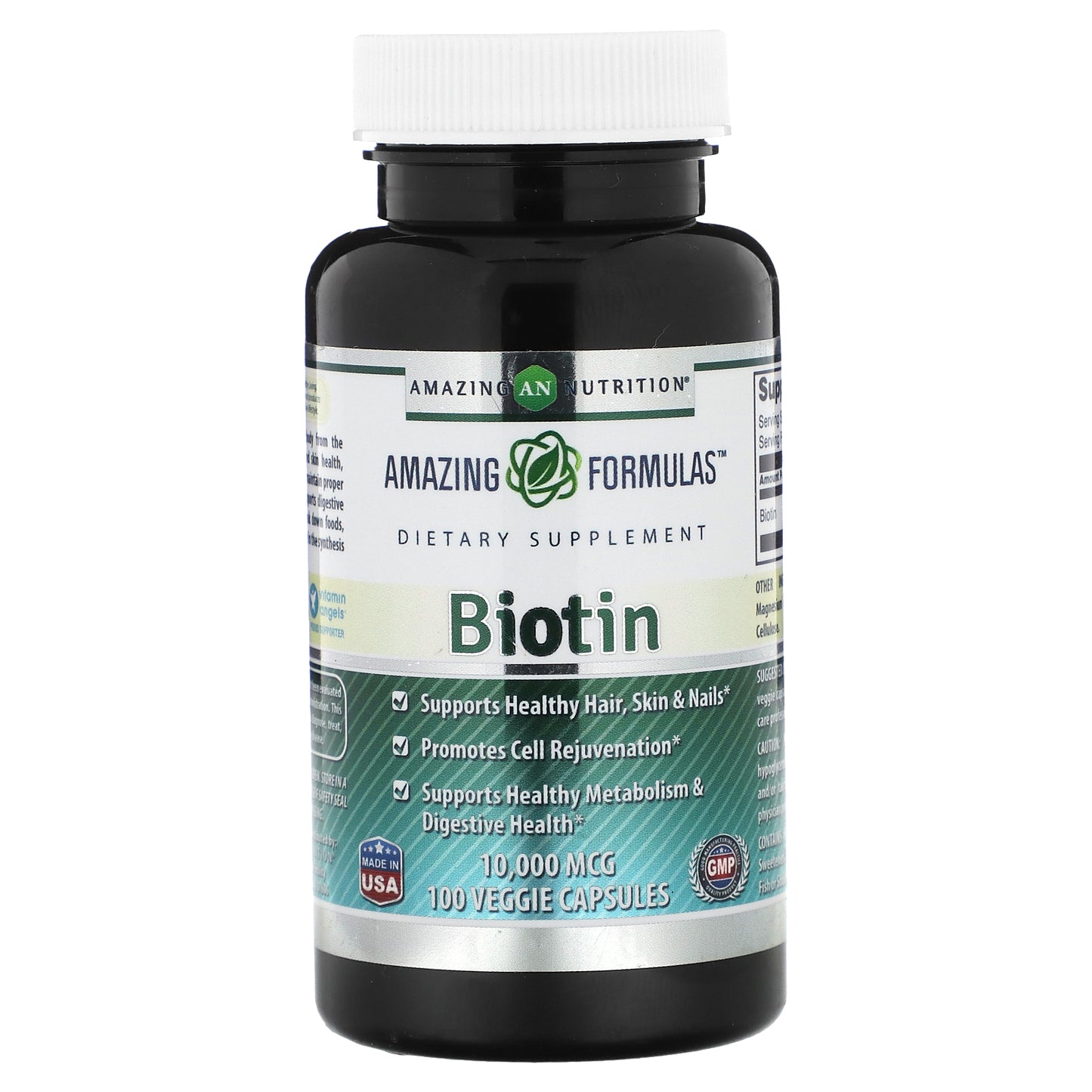 Amazing Nutrition, Biotin, 10,000 mcg, 100 Veggie Capsules