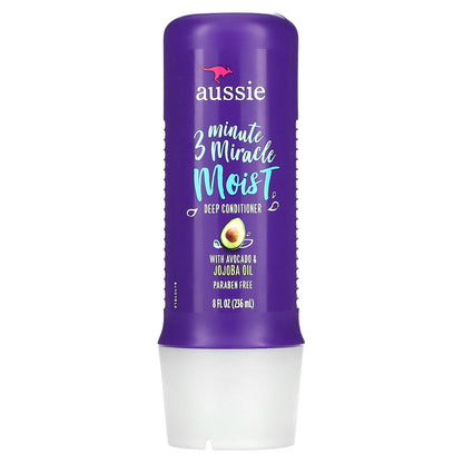 Aussie, 3 Minute Miracle, Moist Deep Conditioner with Avocado & Jojoba Oil, 8 fl oz (236 ml)