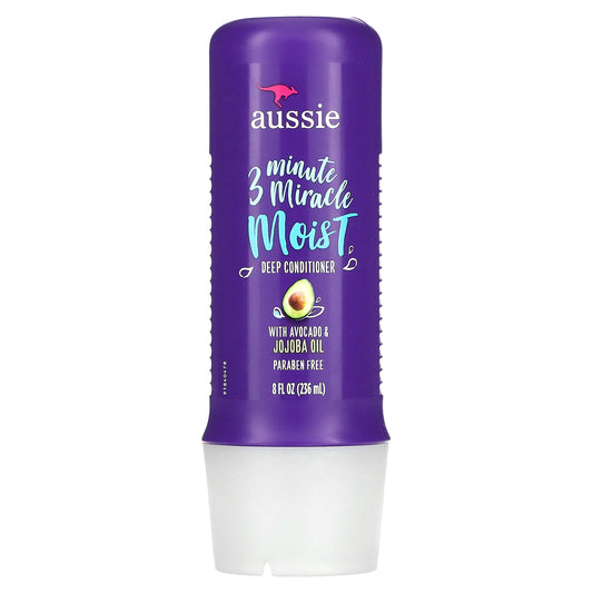 Aussie, 3 Minute Miracle, Moist Deep Conditioner with Avocado & Jojoba Oil, 8 fl oz (236 ml)