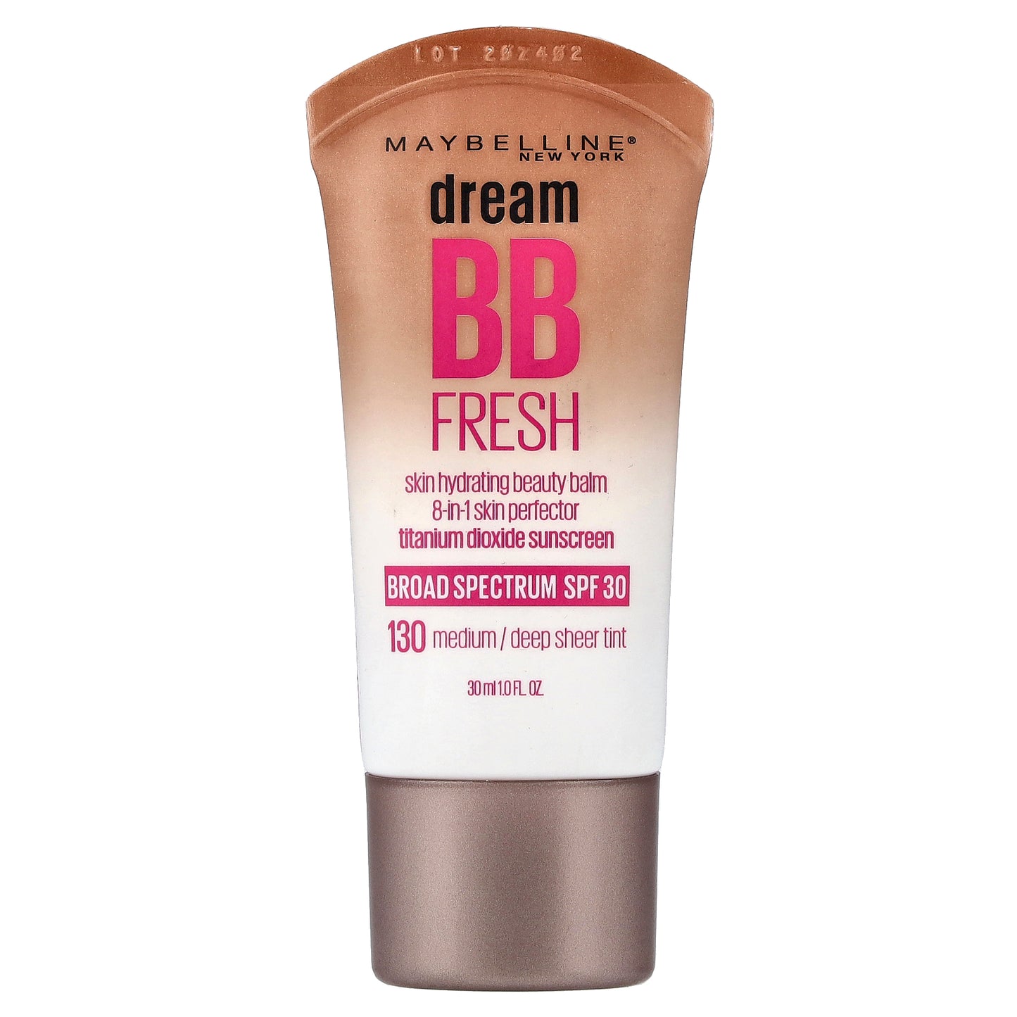 Maybelline, Dream BB Fresh, Skin Hydrating Beauty Balm, SPF 30, 130 Medium/Deep Sheer Tint, 1 fl oz (30 ml)