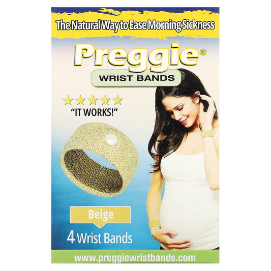 Preggie, Wrist Bands, Beige, 4 Wrist Bands