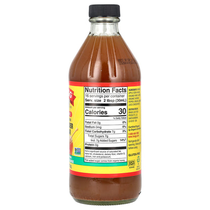 Bragg, Organic Apple Cider Vinegar With The 'Mother', Honey Cayenne, 16 fl oz (473 ml)