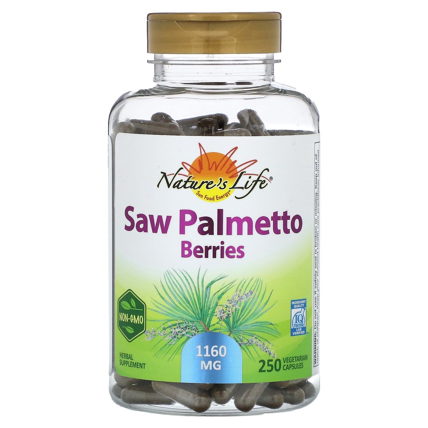 Nature's Life, Saw Palmetto Berries, 250 Vegetarian Capsules (580 mg per Capsule)