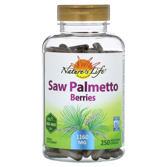 Nature's Life, Saw Palmetto Berries, 250 Vegetarian Capsules (580 mg per Capsule)
