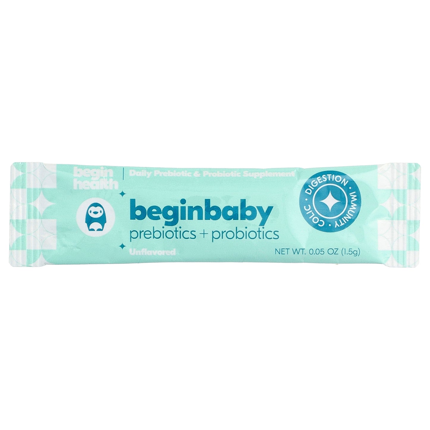 Begin Health, Beginbaby™ Prebiotics + Probiotic, Ages 0-12 Months, Unflavored, 28 Packets, 0.05 oz (1.5 g) Each