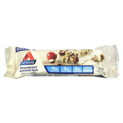 Atkins, Snack, Cranberry Almond Bar, 5 Bars, 1.23 oz (35 g) Each