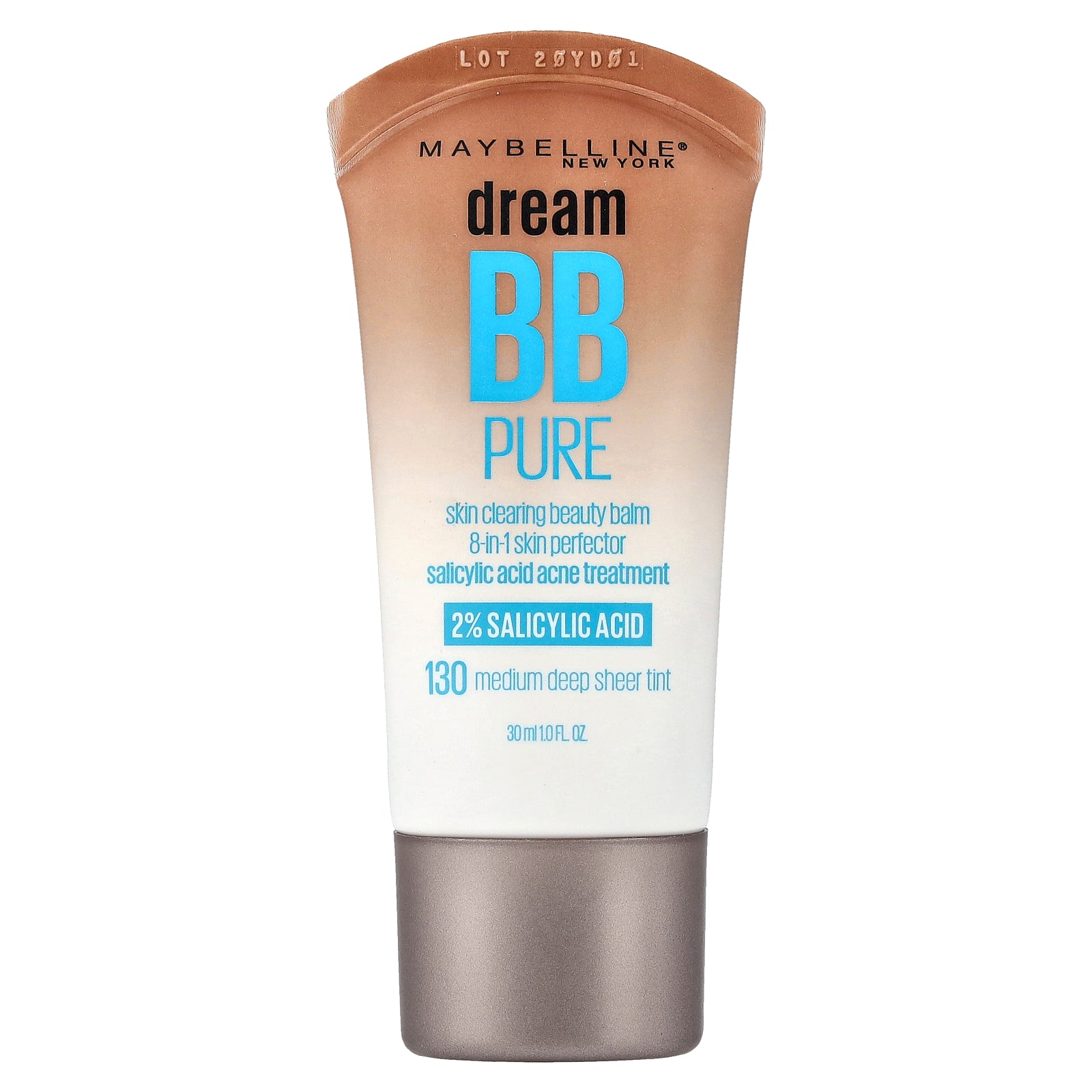 Maybelline, Dream BB Pure, Skin Clearing Beauty Balm, 130 Medium Deep Sheer Tint, 1 fl oz (30 ml)