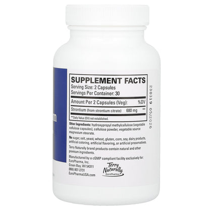 Terry Naturally, Strontium, 60 Capsules (340 mg per Capsule)