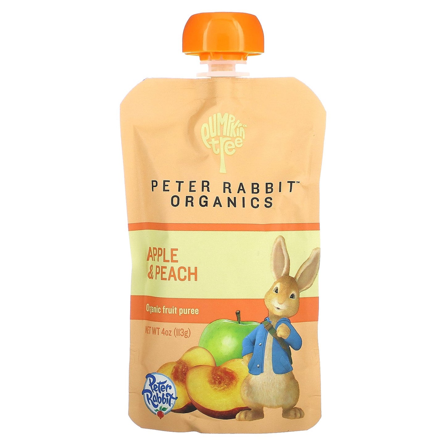 Pumpkin Tree Organics, Peter Rabbit Organics, Organic Fruit Puree, Apple & Peach, 4 oz (113 g)