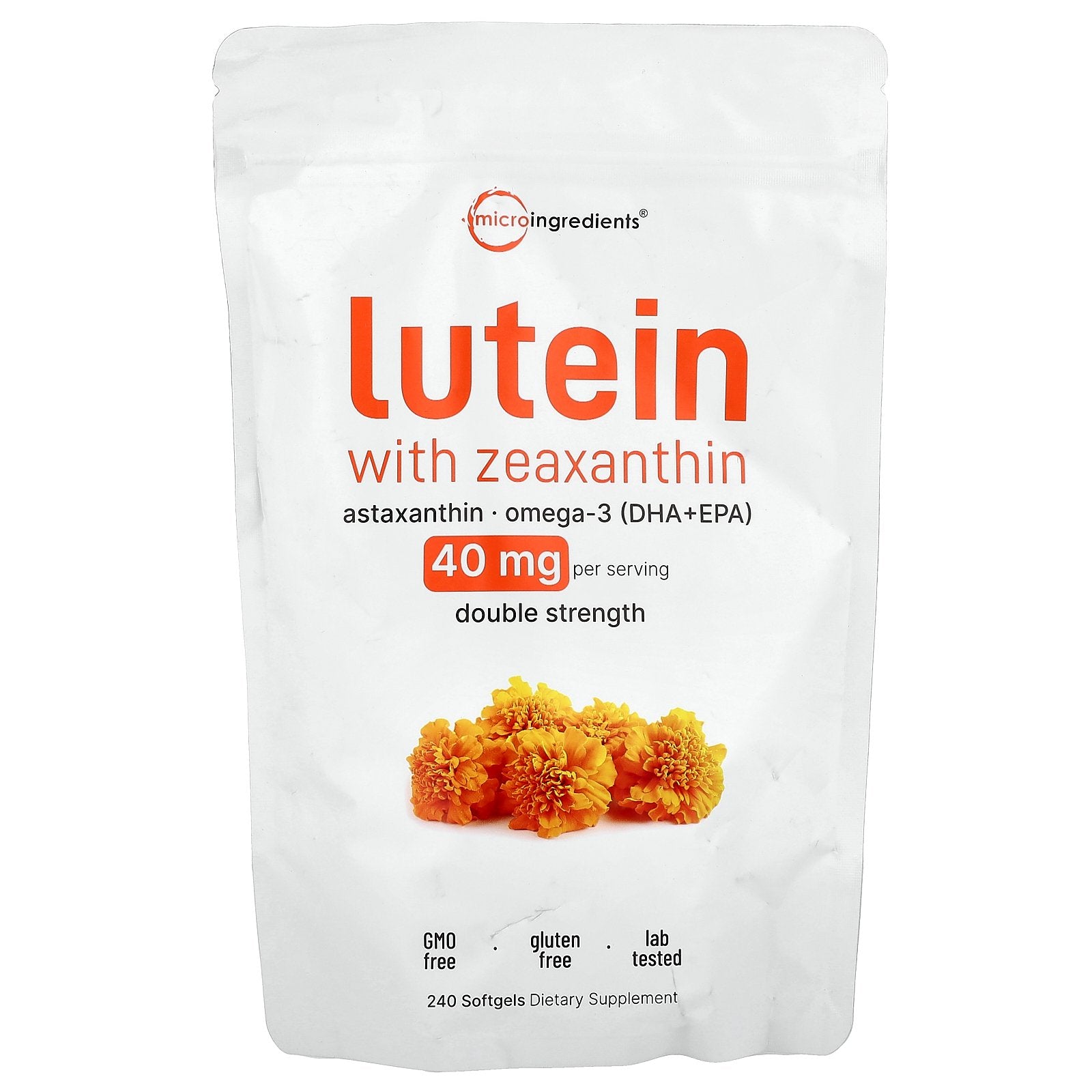 Micro Ingredients, Lutein With Zeaxanthin, 240 Softgels
