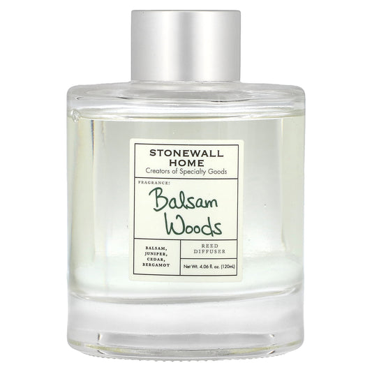 Stonewall Kitchen, Stonewall Home Reed Diffuser, Balsam Woods, 4.06 fl oz (120 ml)