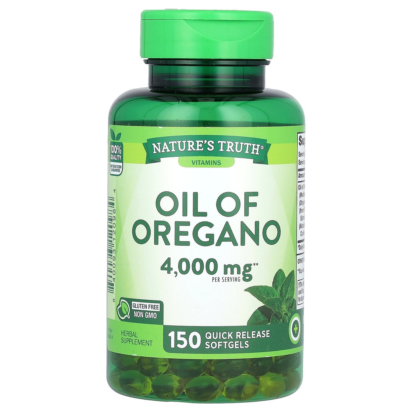 Nature's Truth, Vitamins, Oil Of Oregano, 2,000 mg, 150 Quick Release Softgels