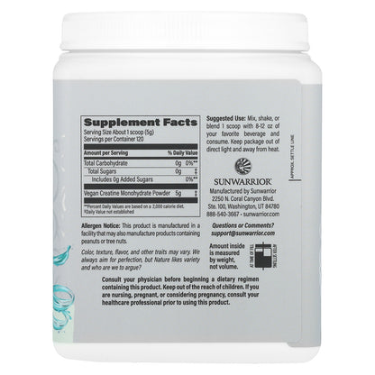 Sunwarrior, Sport, Active Creatine Monohydrate, Unflavored, 1.32 lb (600 g)