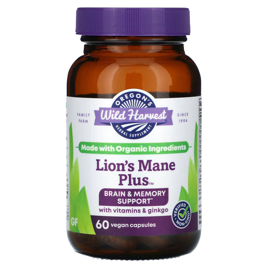 Oregon's Wild Harvest, Lion's Mane Plus, 60 Vegan Capsules