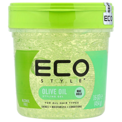 Eco Style, Styling Gel, Max Hold, All Hair Types, Olive Oil, 16 oz (454 g)