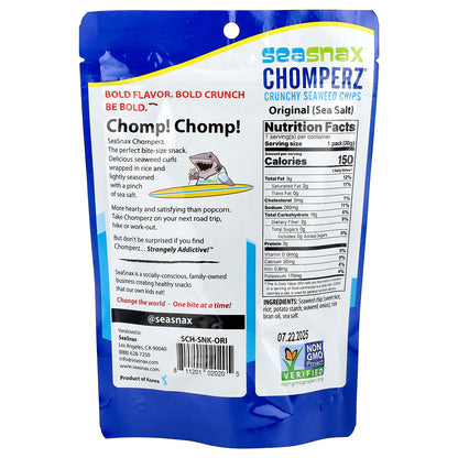 SeaSnax, Chomperz®, Crunchy Seaweed Chips, Original, 1 oz (30 g)