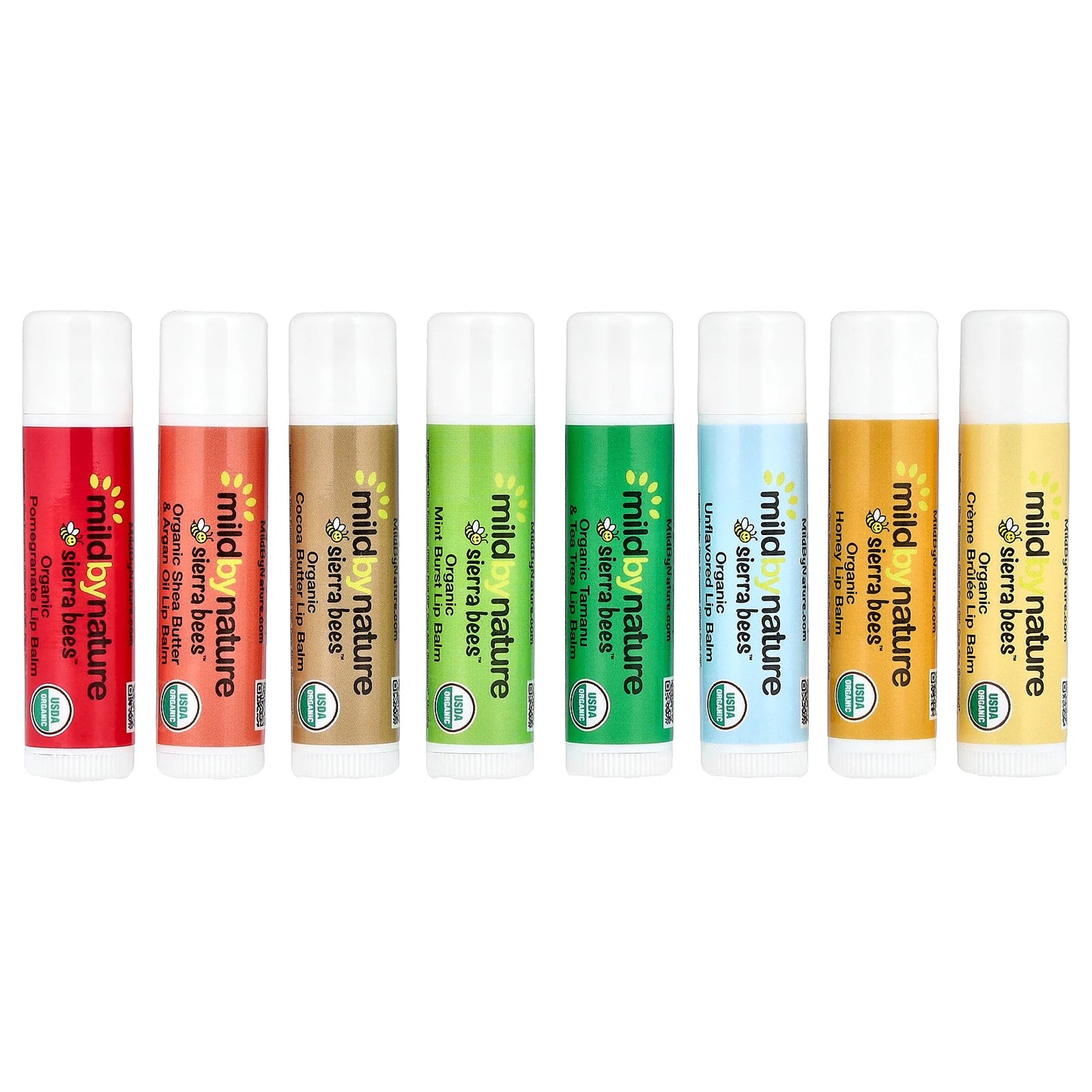 Mild By Nature, Sierra Bees™, Organic Lip Balms Combo Pack, 8 Pack, 0.15 oz (4.25 g) Each