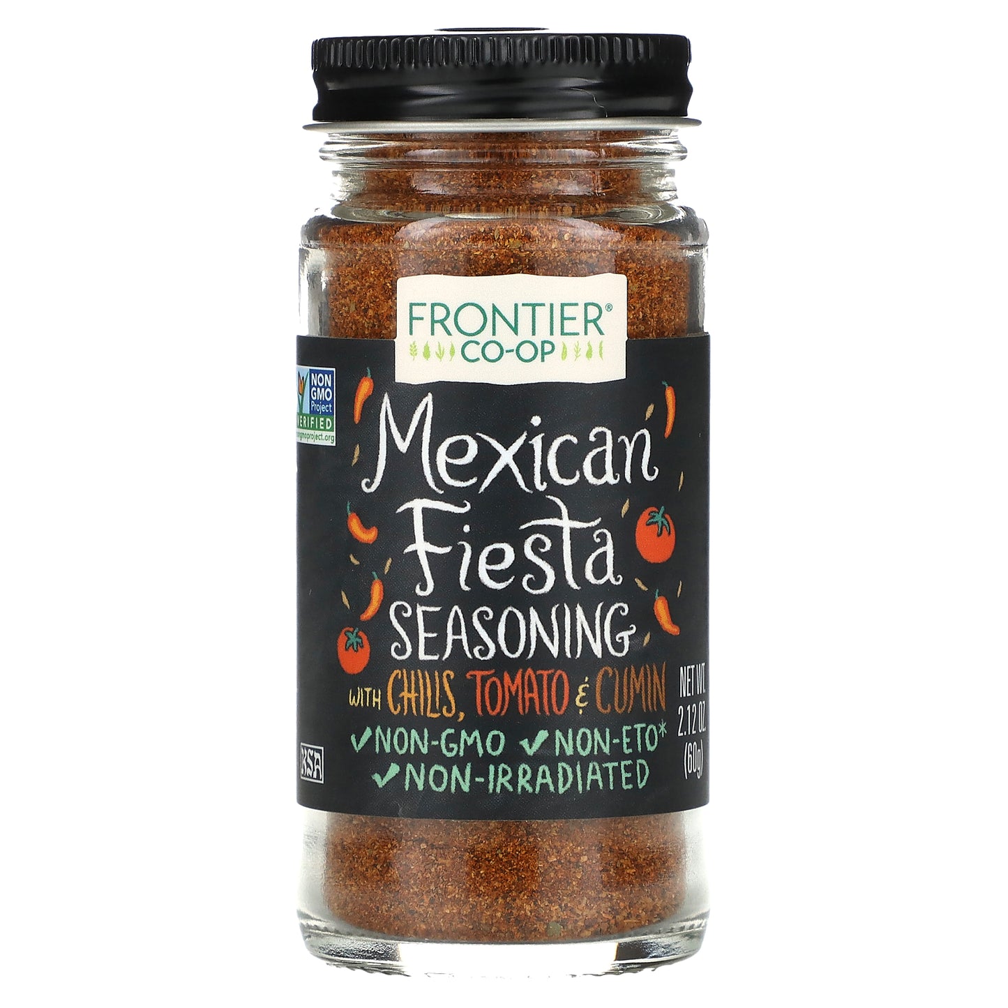 Frontier Co-op, Mexican Fiesta Seasoning, With Chilis, Tomato & Cumin, 2.12 oz (60 g)