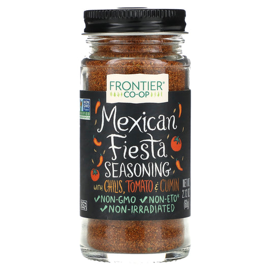 Frontier Co-op, Mexican Fiesta Seasoning, With Chilis, Tomato & Cumin, 2.12 oz (60 g)