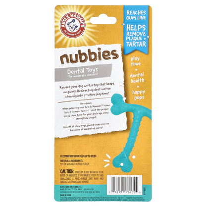 Arm & Hammer, Nubbies, Dental Toys For Moderate Chewers, Tribone, Peanut Butter, 1 Toy