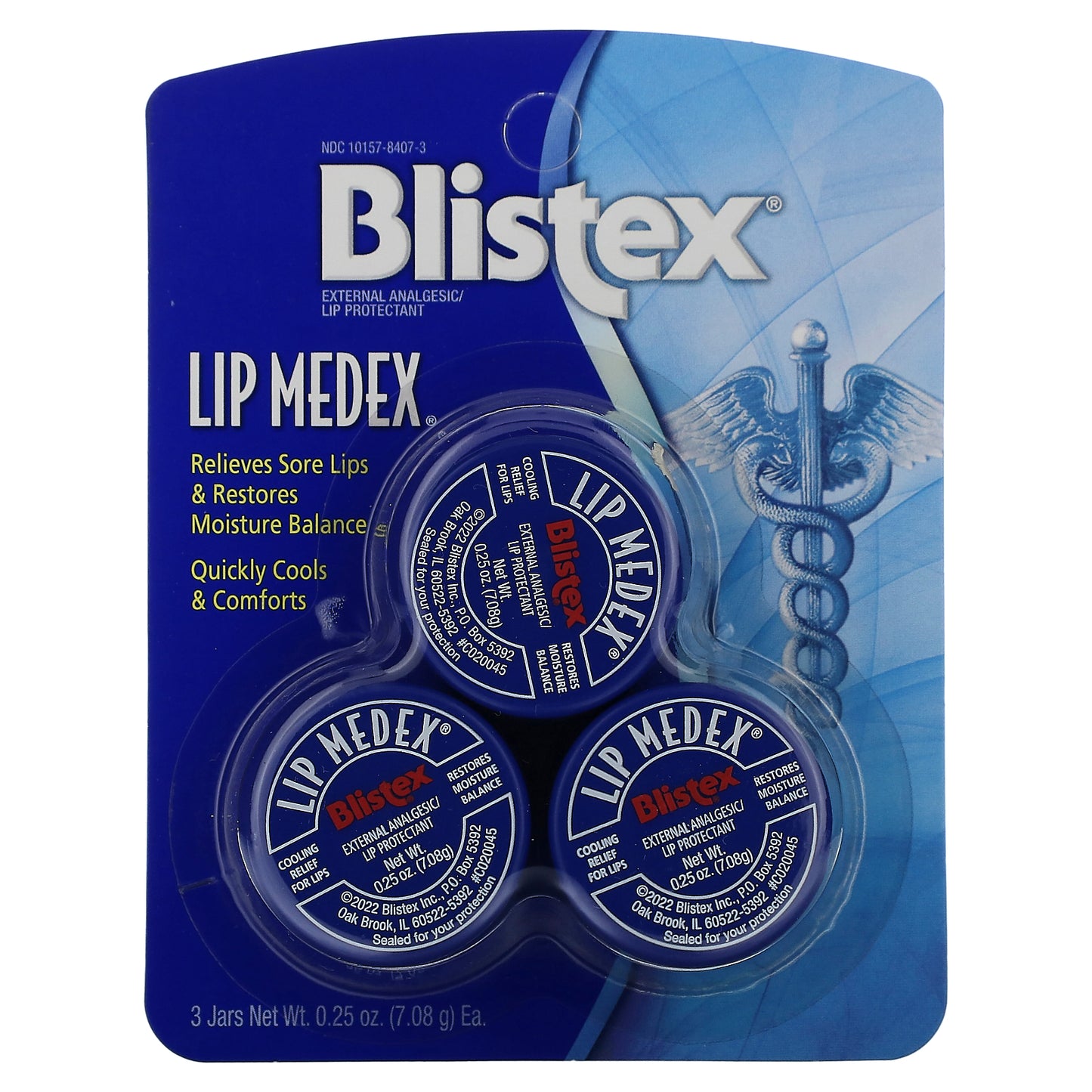 Blistex, Lip Medex, 3 Jars 0.25 oz (7.08 g) Each