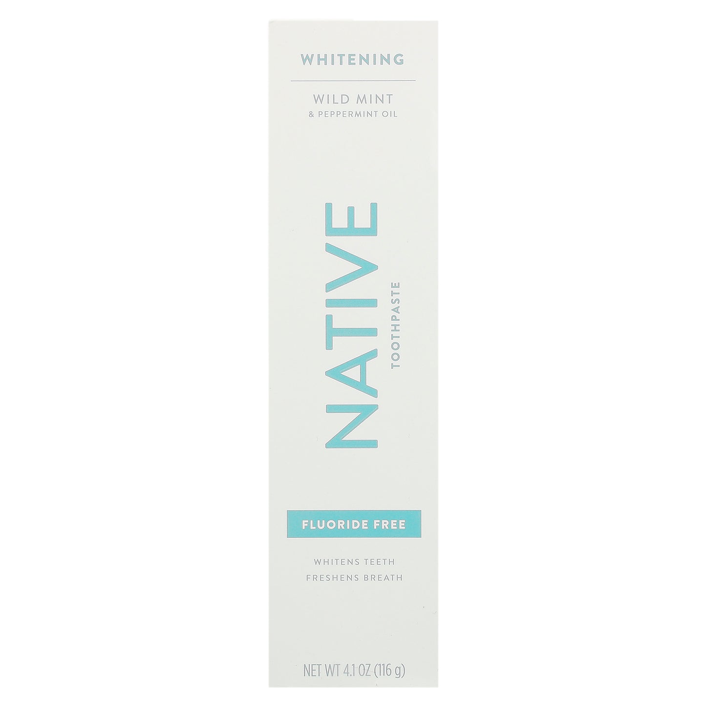 Native, Whitening Toothpaste, Fluoride Free, Wild Mint & Peppermint Oil, 4.1 oz (116 g)