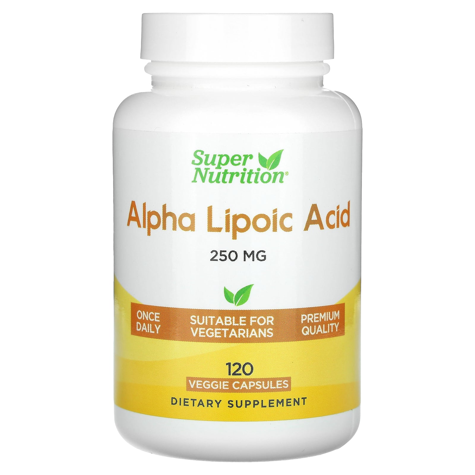 Super Nutrition, Alpha Lipoic Acid, 250 mg, 120 Veggie Capsules