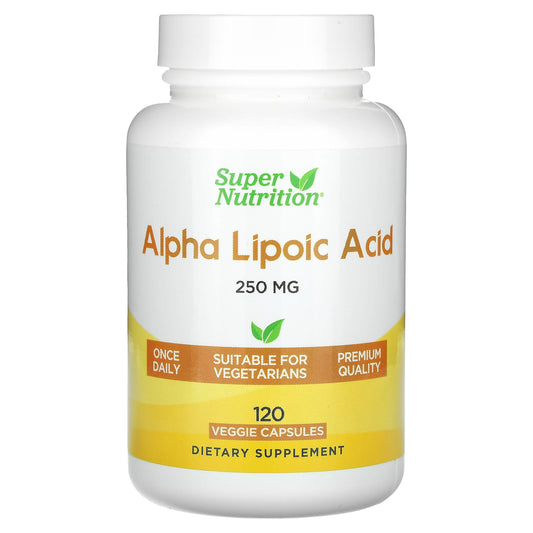 Super Nutrition, Alpha Lipoic Acid, 250 mg, 120 Veggie Capsules