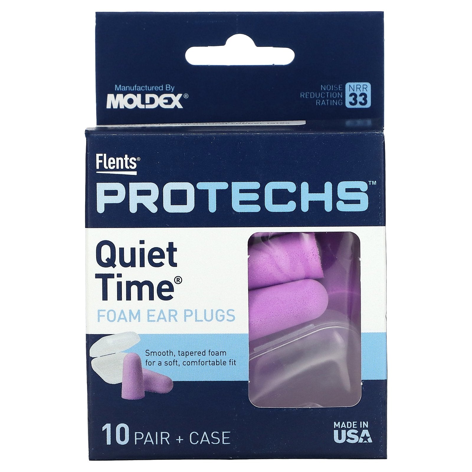 Flents, Protechs, Quiet Time Foam Ear Plugs, 10 Pair + Case