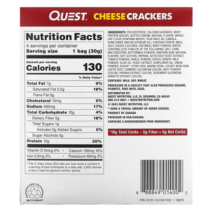 Quest Nutrition, Cheese Crackers, Spicy Cheddar, 4 Bags 1.06 oz (30 g) Each