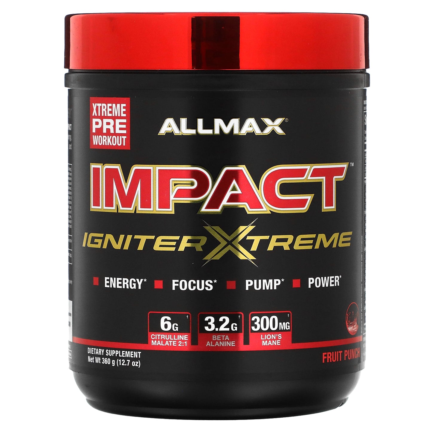 ALLMAX, IMPACT™ IGNITER XTREME, Pre-Workout, Fruit Punch, 12.7 oz (360 g)