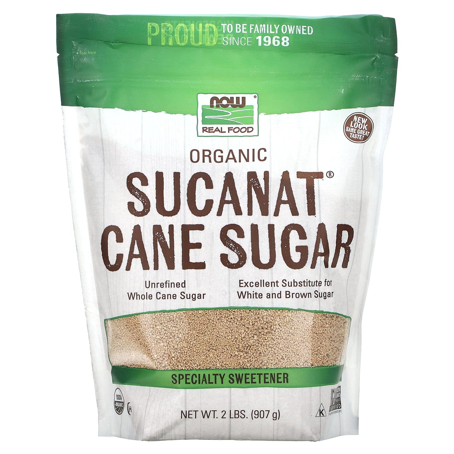 NOW Foods, Real Food, Organic Sucanat Cane Sugar, 2 lbs (907 g)