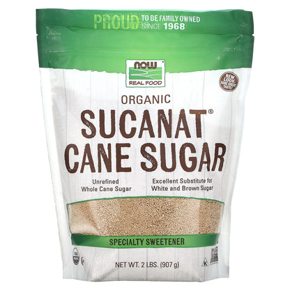 NOW Foods, Real Food, Organic Sucanat Cane Sugar, 2 lbs (907 g)