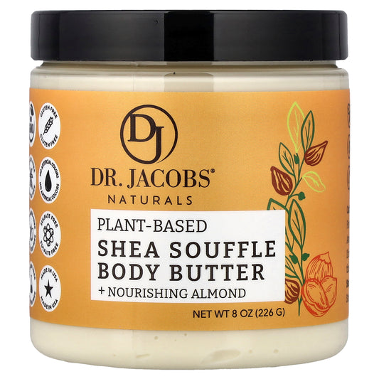 Dr. Jacobs Naturals, Plant-Based Shea Souffle Body Butter, Almond, 8 oz (226 g)