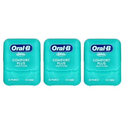Oral-B, Glide, Comfort Plus Floss, Mint, 3 Pack, 43.7 yd (40 m) Each