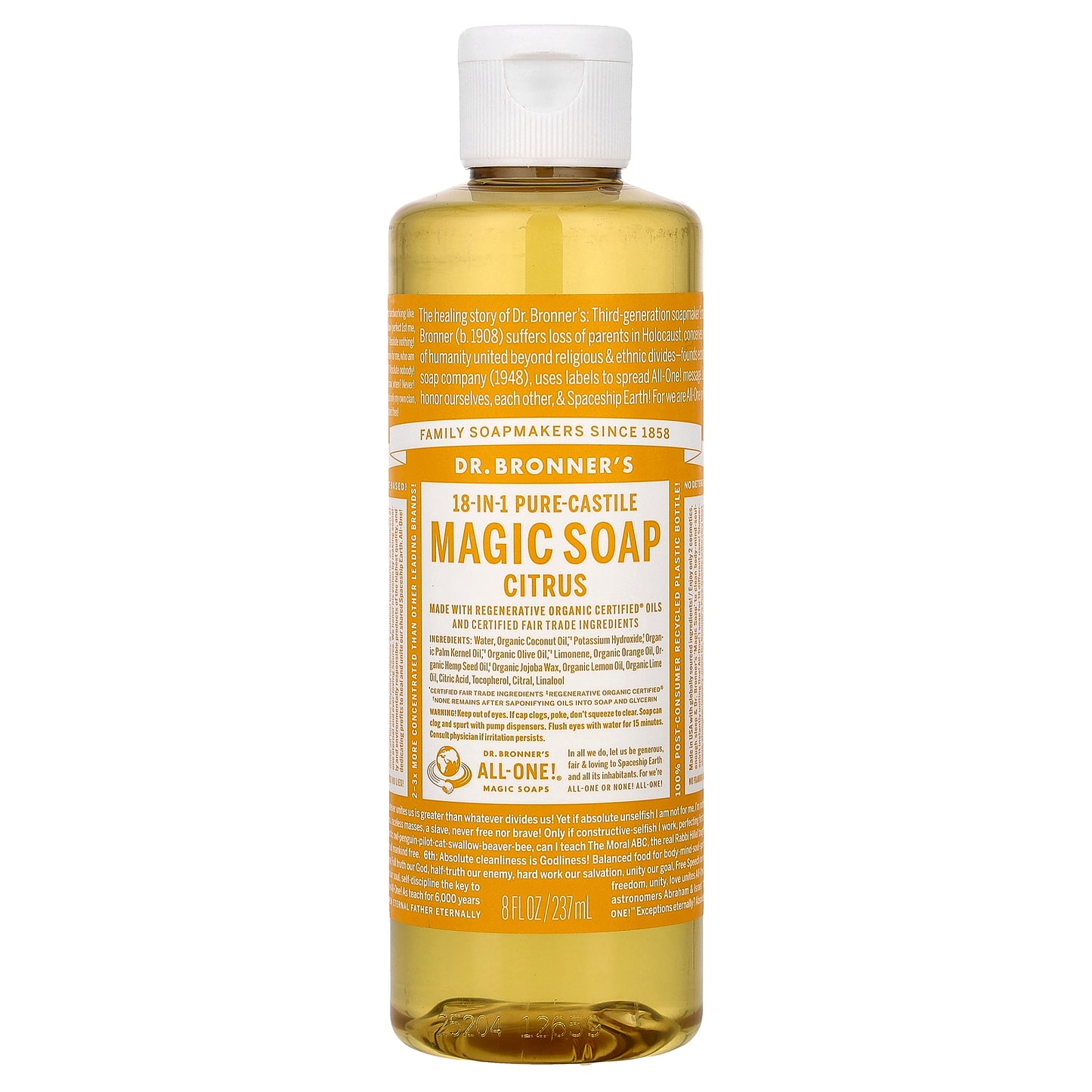 Dr. Bronner's, 18-IN-1 Pure-Castile Magic Soap Citrus, 8 fl oz