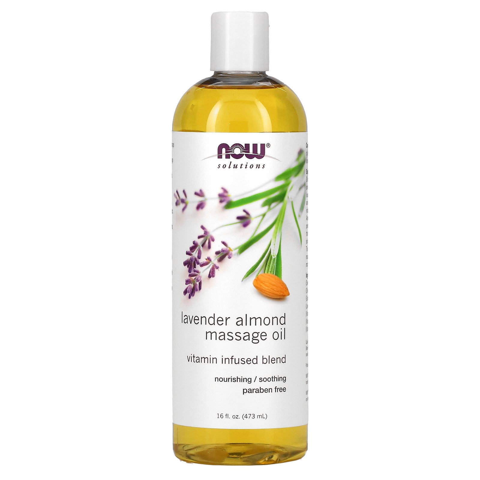 NOW Foods, Solutions, Lavender Almond Massage Oil, 16 fl oz (473 ml)