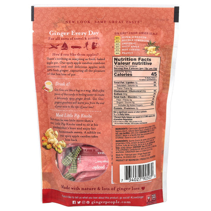 The Ginger People, Gin Gins®, Chewy Ginger Apple Candy, Spicy Apple, 3 oz (84 g)