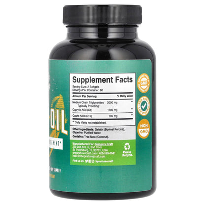 Nature's Craft, MCT Oil, 120 Softgels (1,000 mg per Softgel)