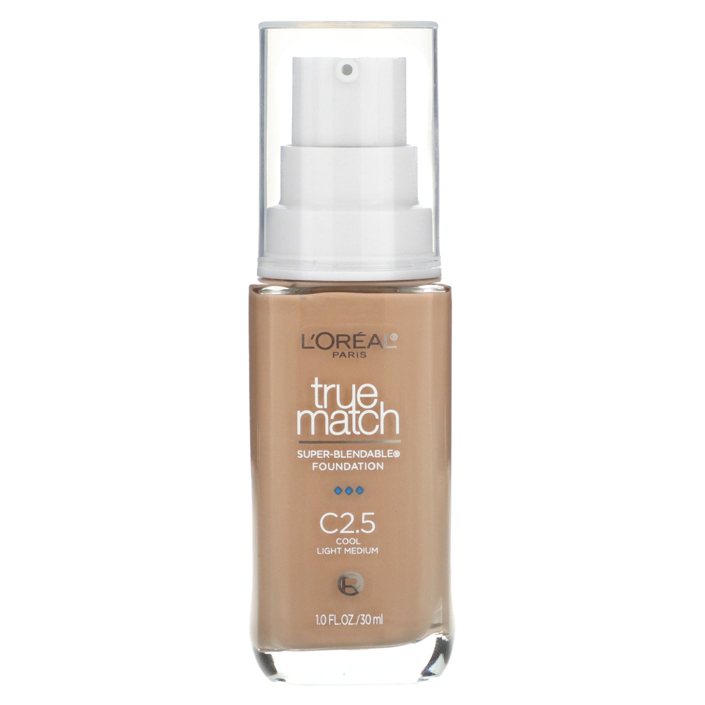 L'Oréal, True Match, Super-Blendable Foundation, C2.5 Cool Light Medium, 1 fl oz (30 ml)