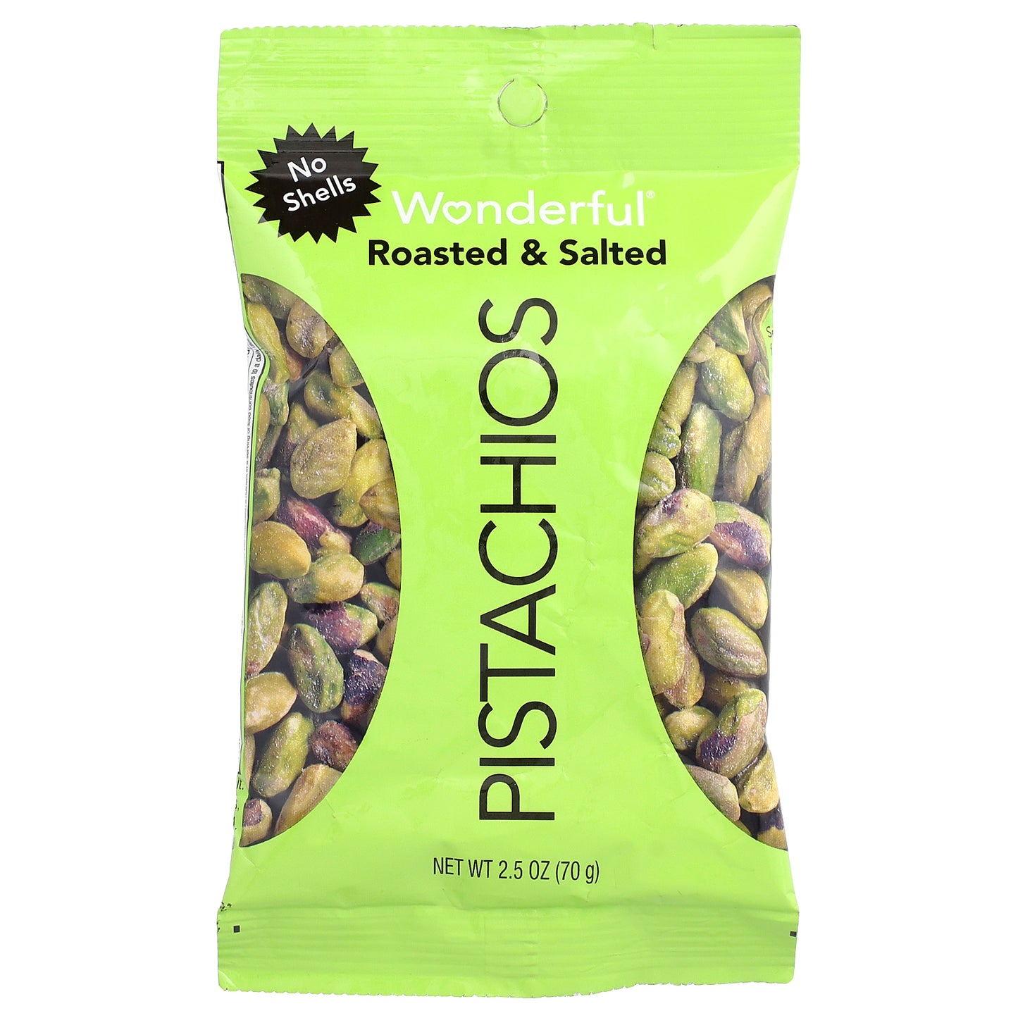 Wonderful Pistachios, Roasted & Salted, No Shells, 2.5 oz (70 g)